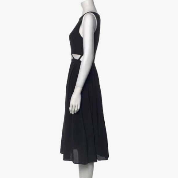 Mara Hoffman Adorable Cutout Midi Bateau Neckline Midi Length Dress Black Size 0 - Picture 5 of 5